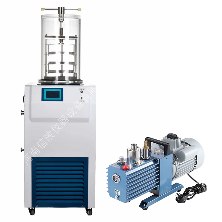 实验室压盖型真空冷冻干燥机LGJ-18配真空泵