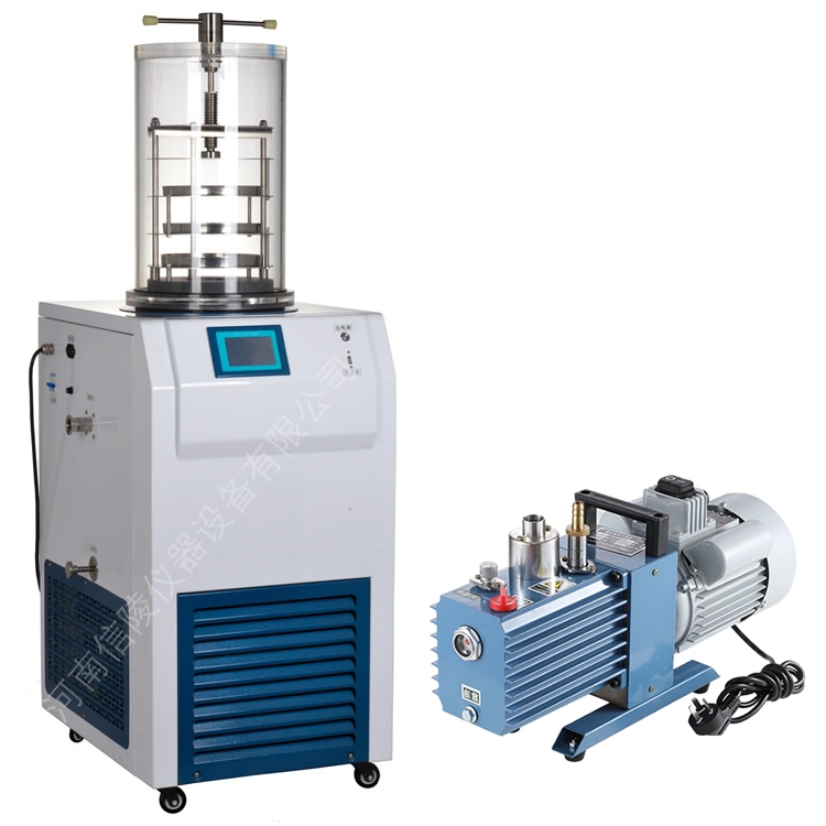 实验室压盖型真空冷冻干燥机LGJ-18配真空泵